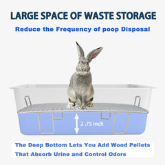 HUQIZOO rabbit litter box high back wall prevents splash.