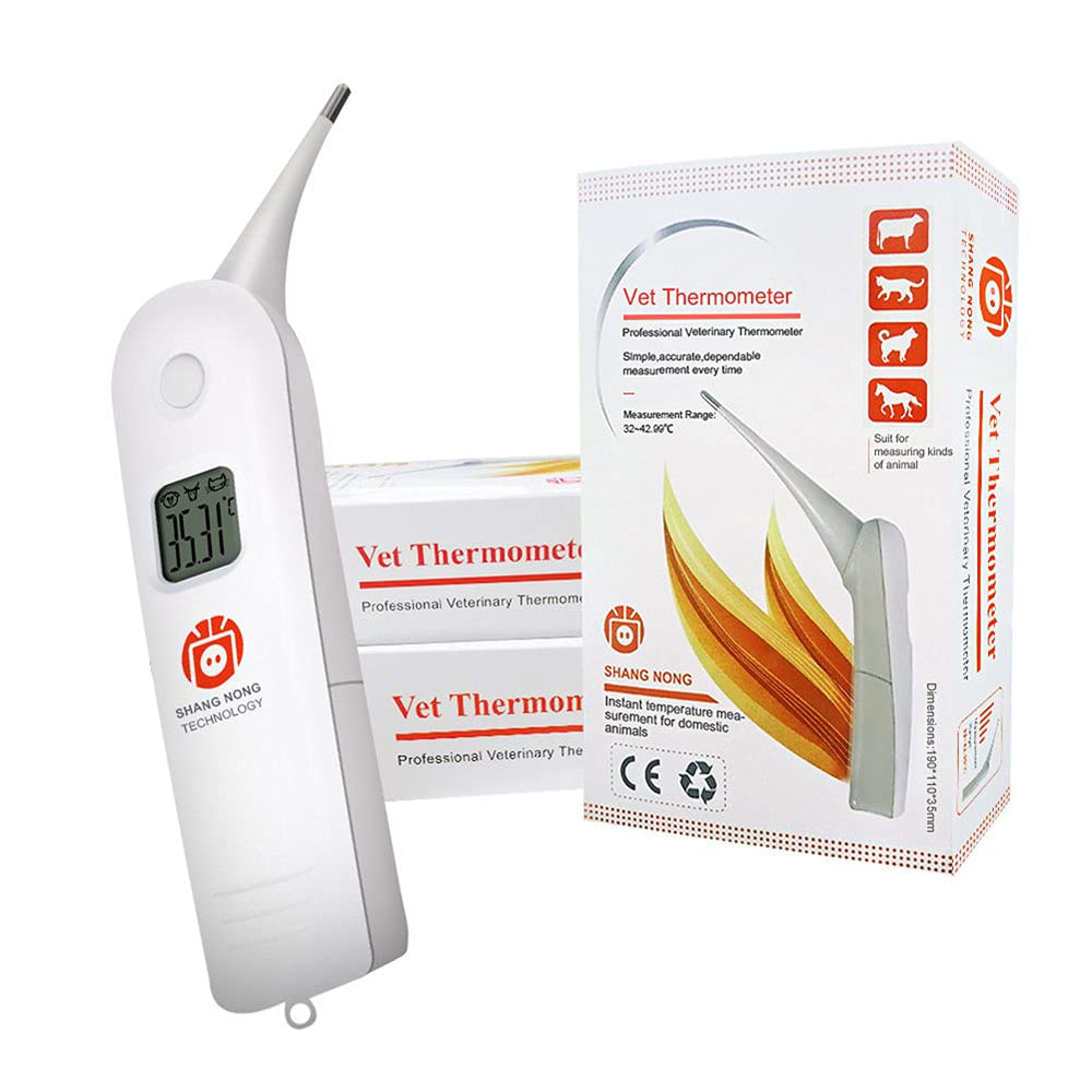 Hurinan rectal thermometer LCD display shows precise temperature readings for quick pet checks.