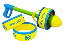 HurriK9 dog ring launcher with rings for fast outdoor fetch.