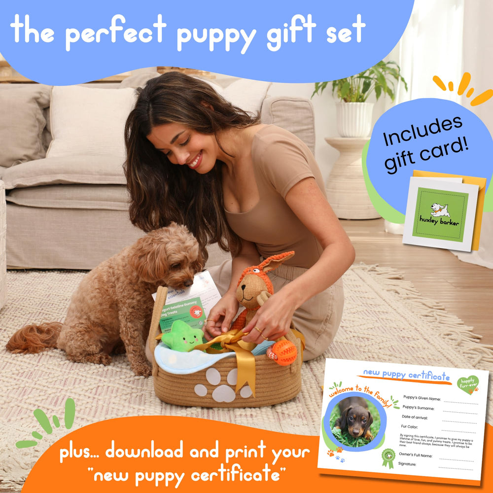 Huxley Barker TPR treat-ball with rope promotes interactive fetch and teething relief