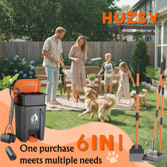 HUZSV 20 waste bags included for convenient waste disposal on the go