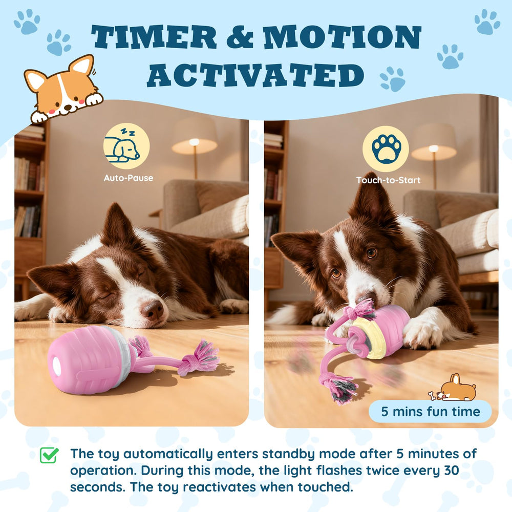 HVUATQ rope-attached ball enhancing tug and roll interactions