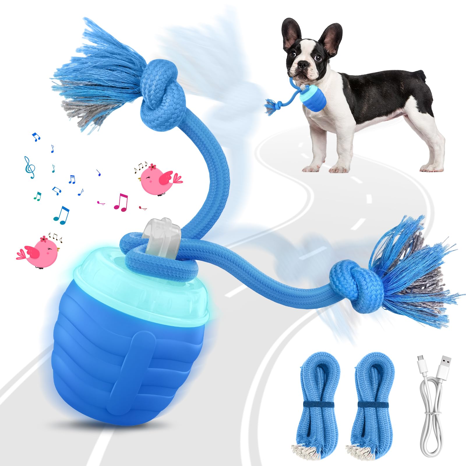 HVUATQ interactive dog ball purple side view stimulates curiosity during play.