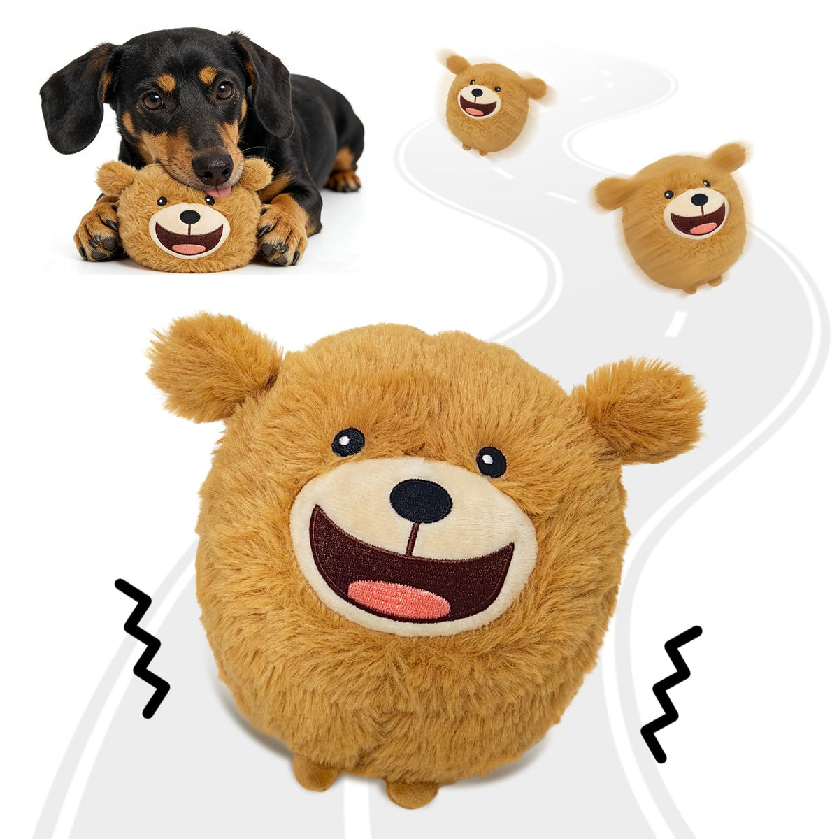 HVUATQ interactive dog toy ball in action for engaging play and mental stimulation