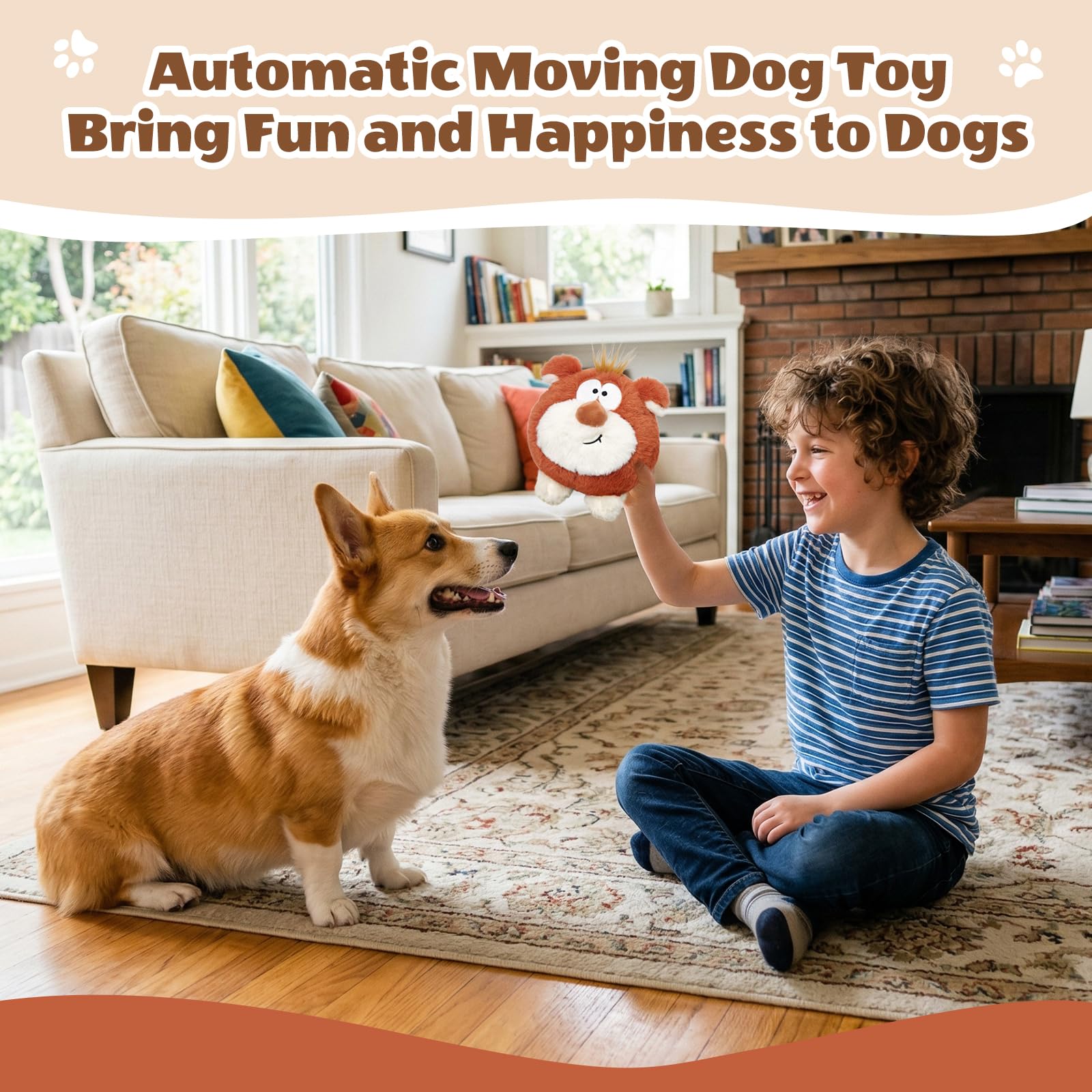 HVUATQ interactive dog toy plush squeaker supports entertaining play sessions