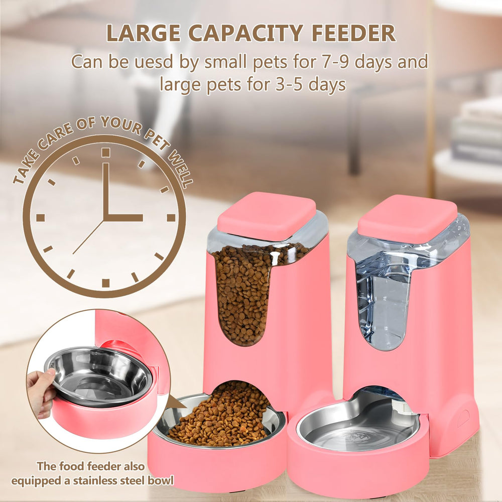 HWONMTE large capacity holds 6 lb food and 1 gal water.