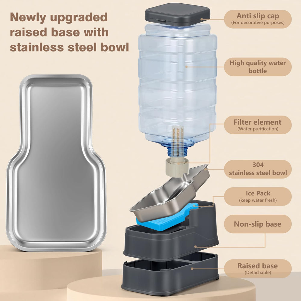 HWONMTE replaceable filter and ice pack maintain clear, cool water.