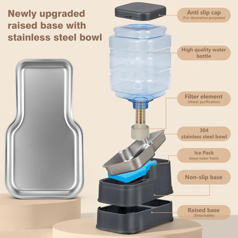 HWONMTE replaceable filter and ice pack keep water clear and cool.