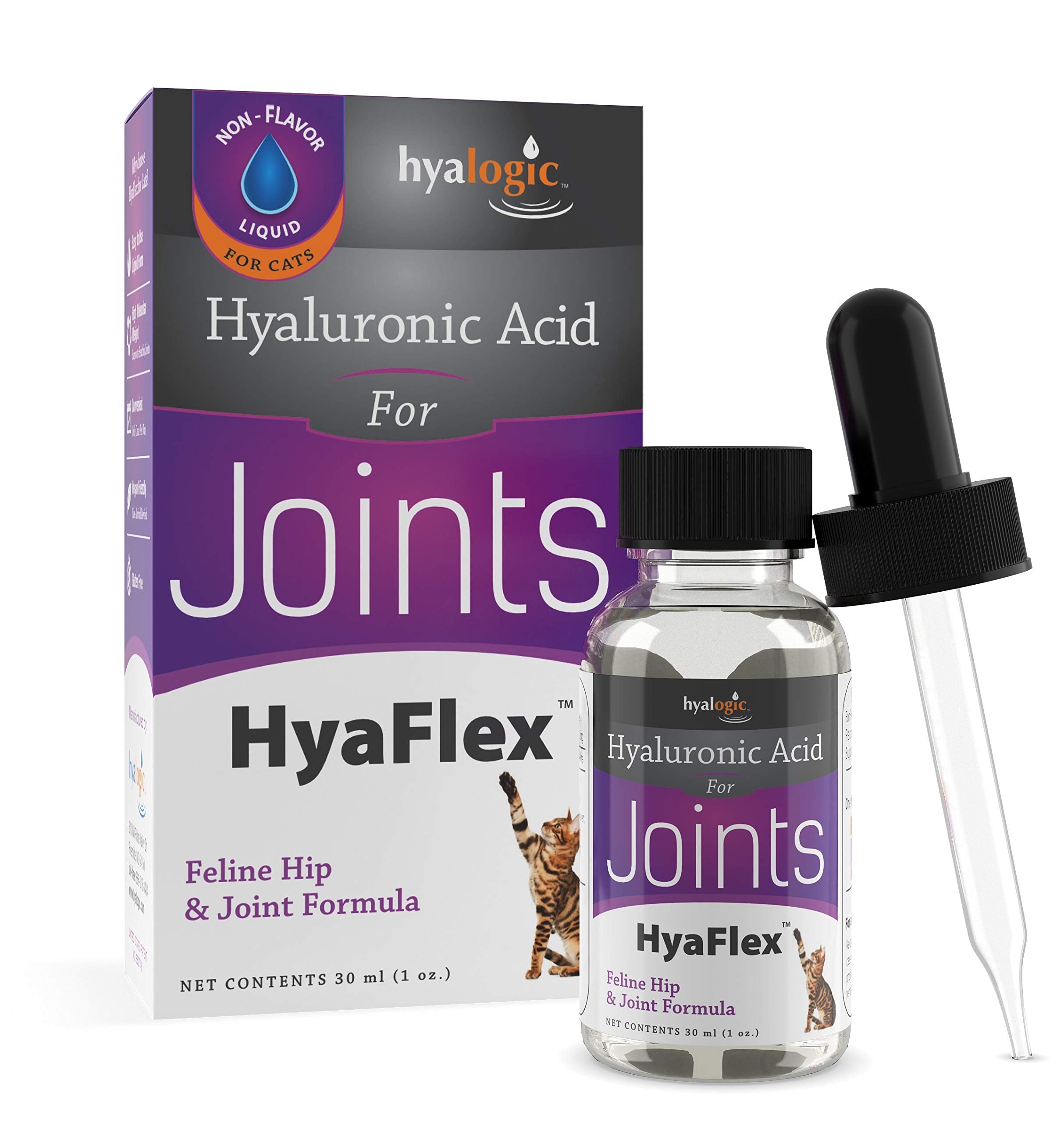 HyaFlex Hyalogic cat bottle ready for joint support and easy dosing