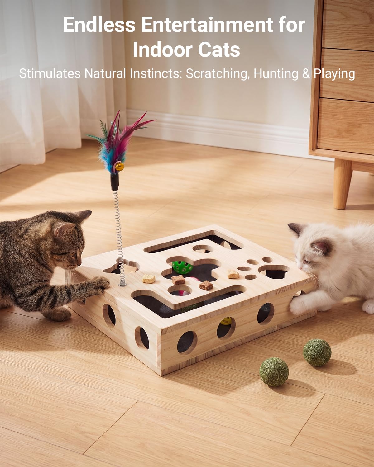 Hyfico all-in-one indoor cat enrichment setup suitable for limited spaces.