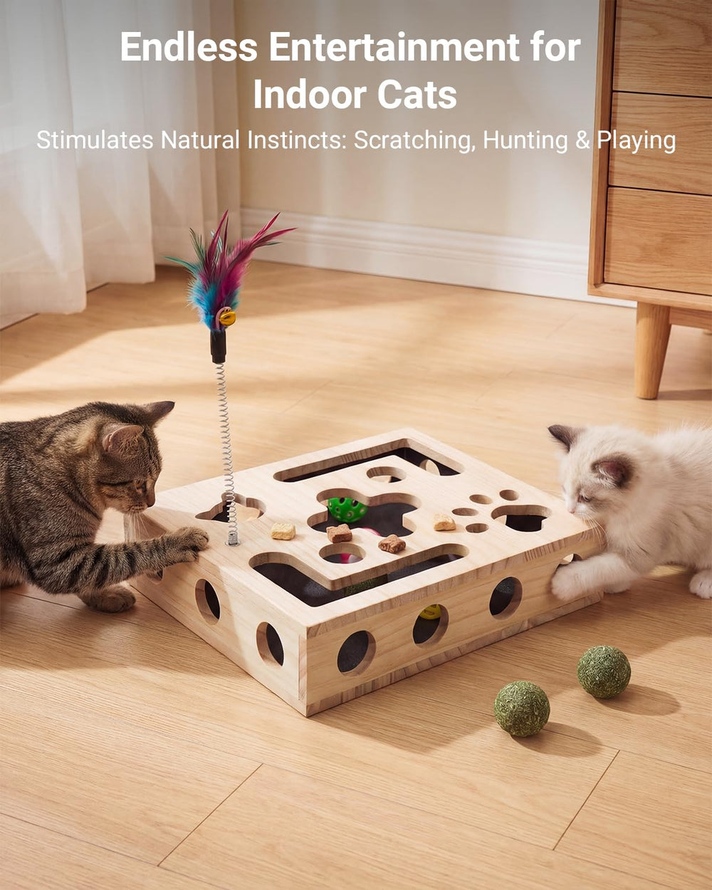Hyfico all-in-one indoor cat enrichment setup suitable for limited spaces.