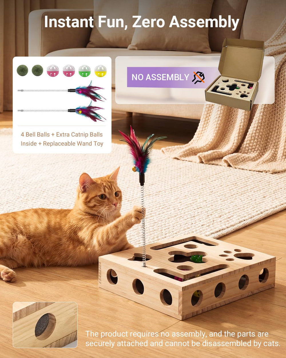 Hyfico interactive puzzle feeder in action promoting mental engagement for indoor cats.