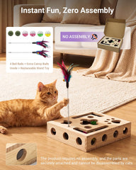 Hyfico interactive puzzle feeder in action promoting mental engagement for indoor cats.