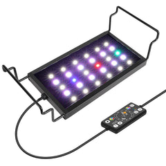 Hygger small aquarium LED light with extendable brackets brightens compact tanks.