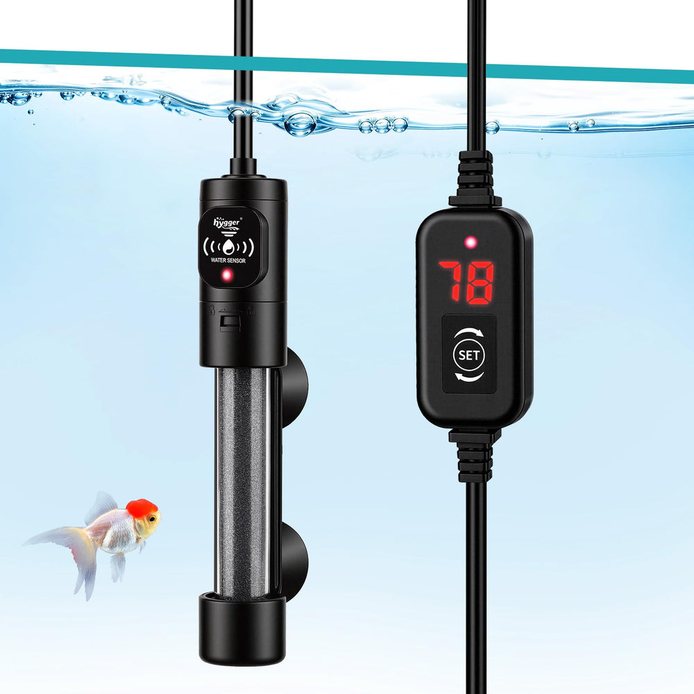 Hygger 10–20 gallon heater maintains warmth through water changes.