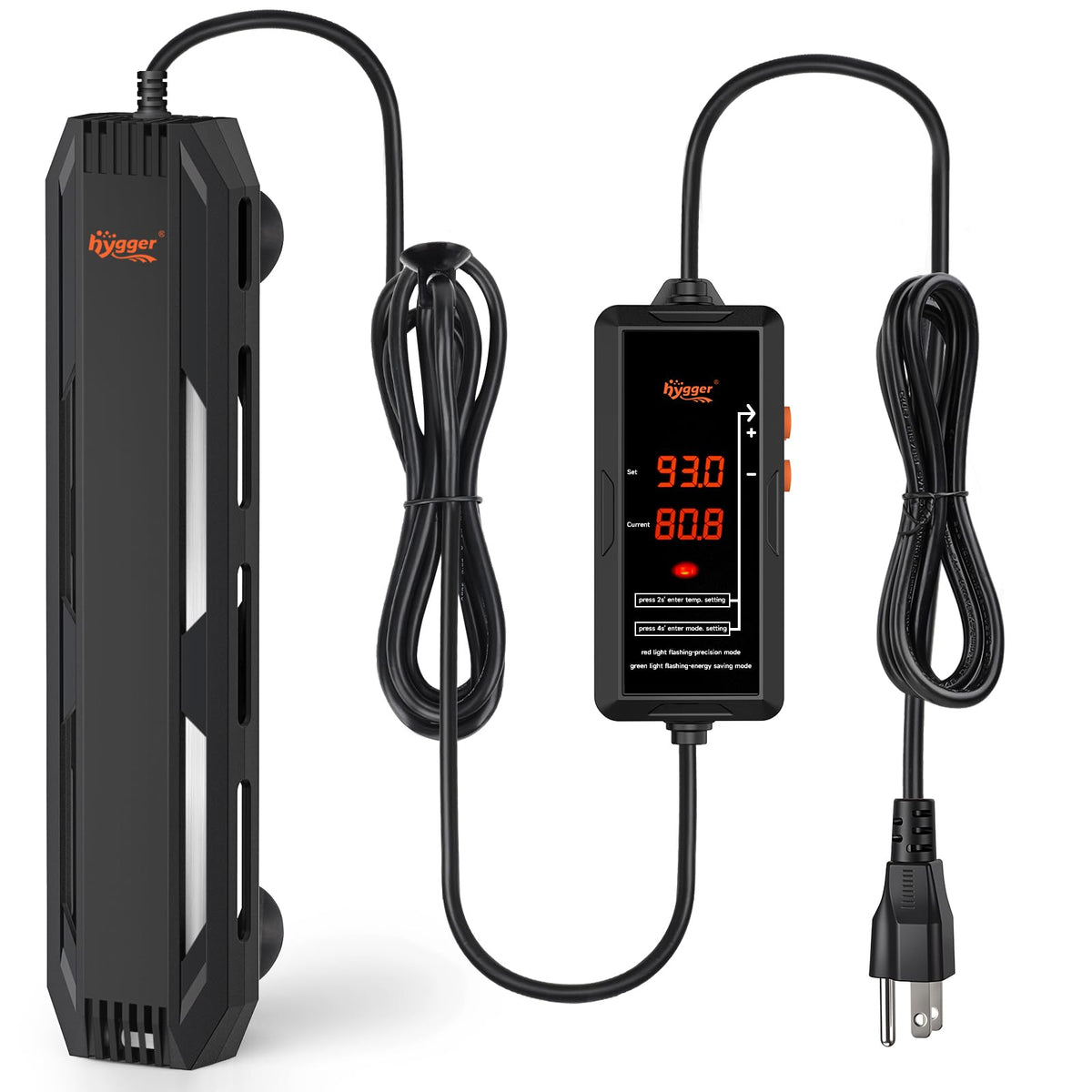 Hygger 1000W submersible aquarium heater in tank for consistent warmth