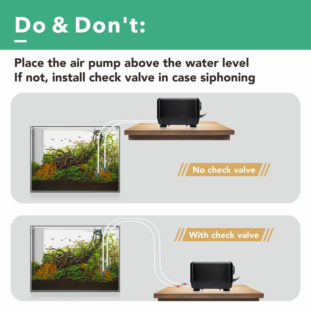 hygger 10W air pump with two outlets ready for simultaneous aeration