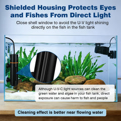 Hygger 11W UV lamp with safety shield for safe tank use