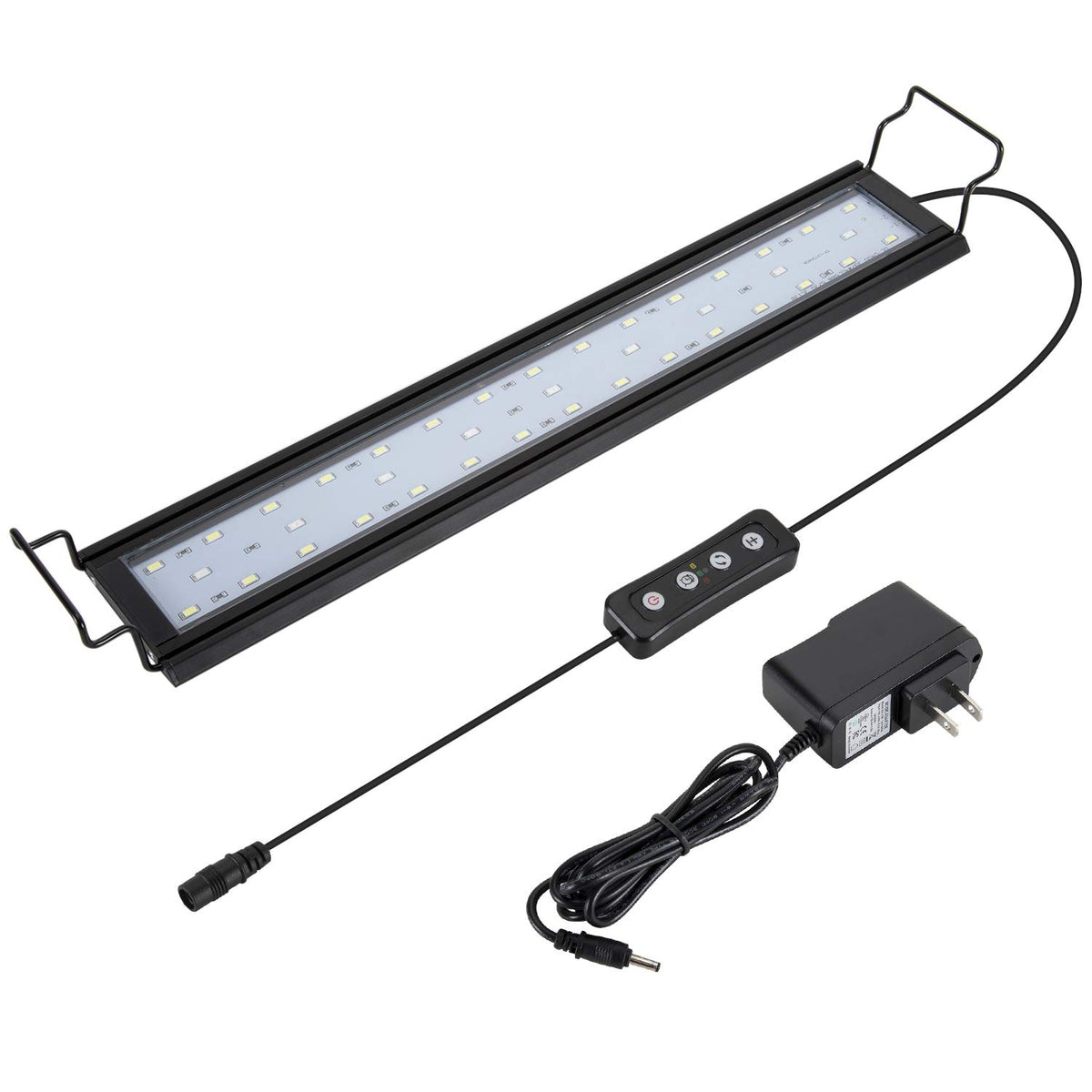 Hygger 14W full spectrum aquarium light – front view showing slim aluminum shell