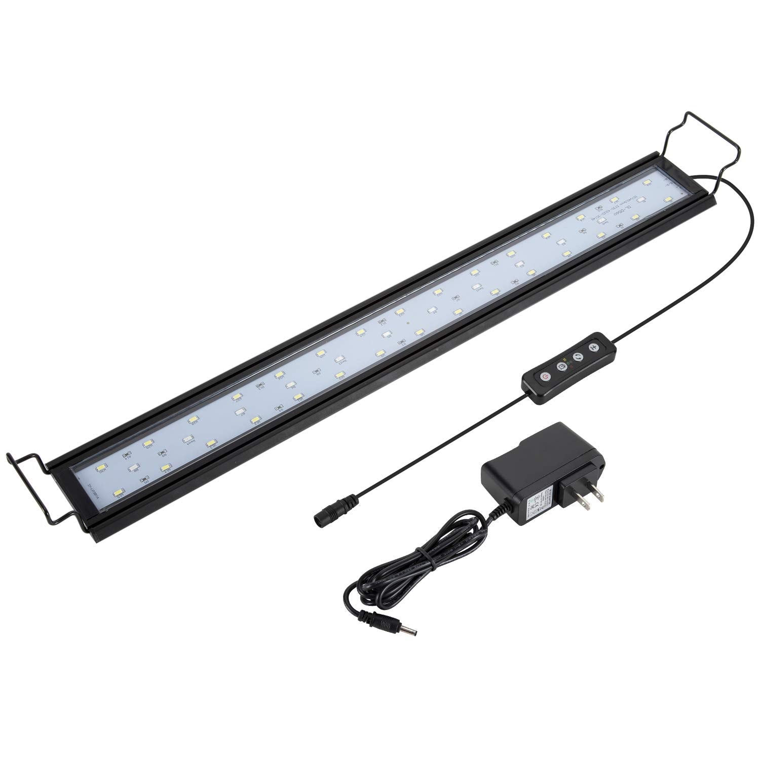 Hygger 16W full spectrum light with aluminum shell visible on a freshwater tank