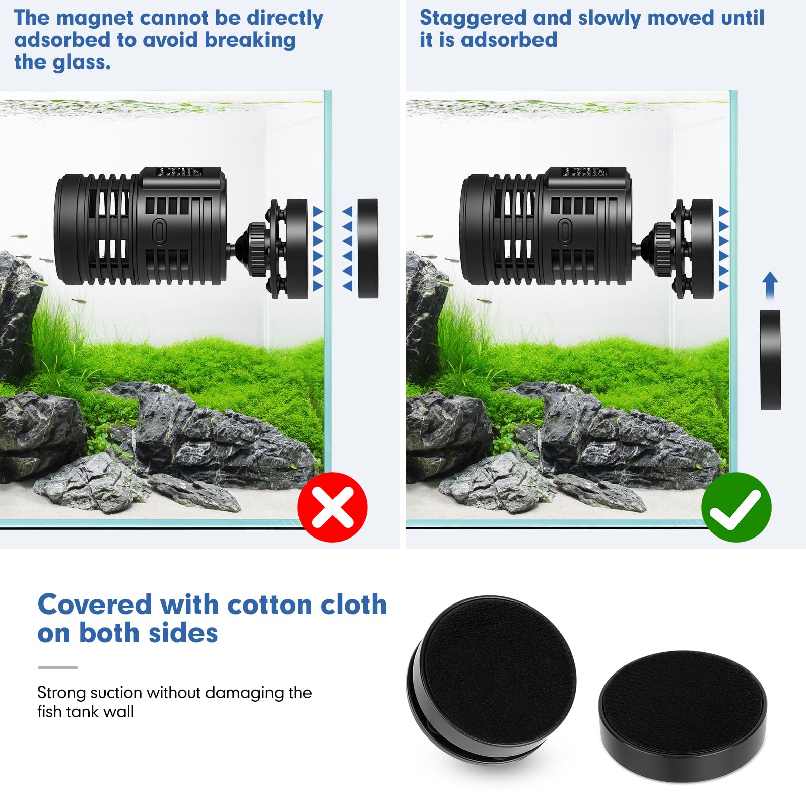 Hygger 1850GPH wave maker is submersible for flexible placement.