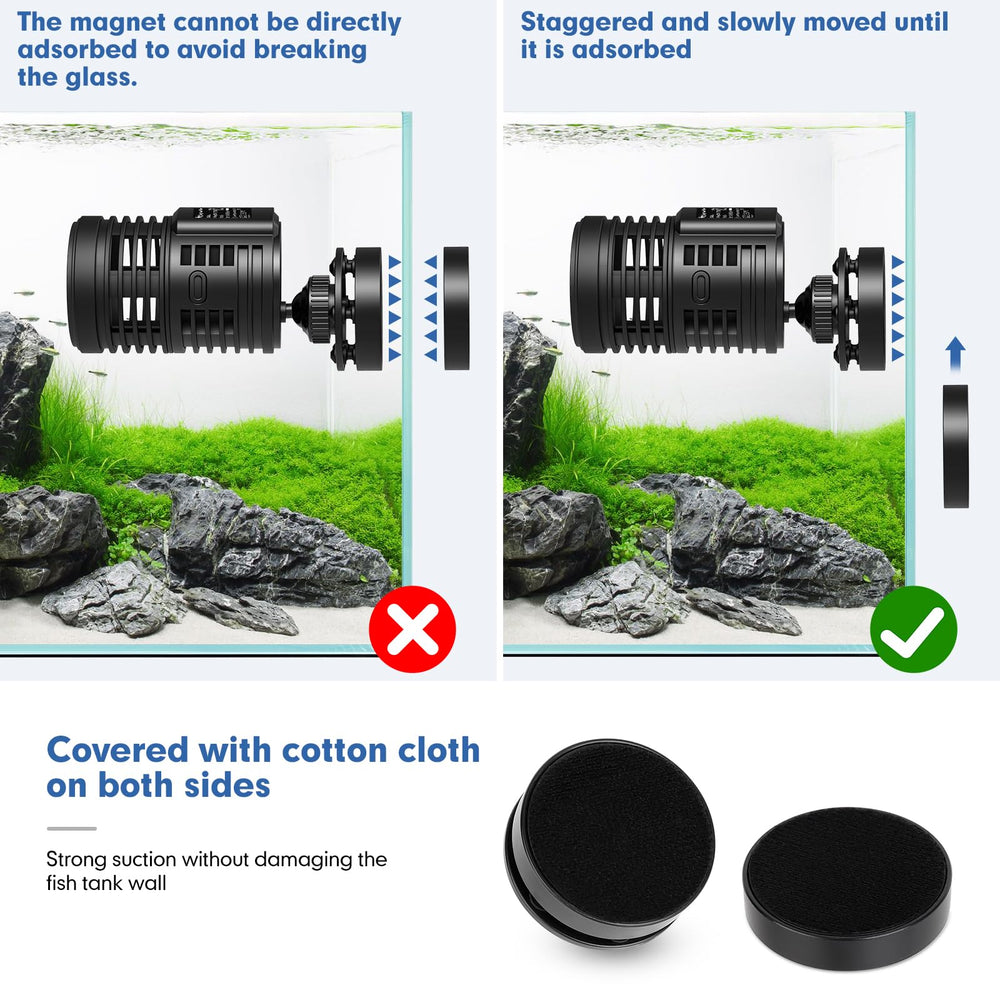 Hygger 1850GPH wave maker is submersible for flexible placement.