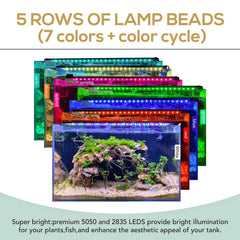 Hygger 22W 24/7 light illustrating daylight mode for vibrant plants