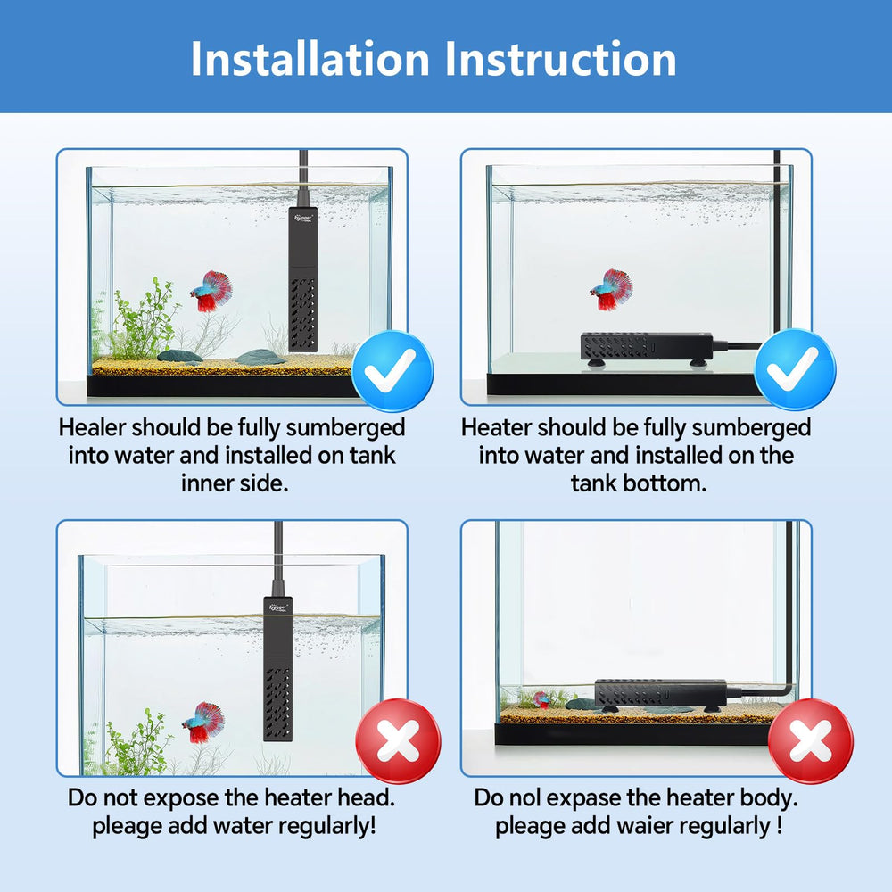 Hygger 25W aquarium heater compact design saves tank space