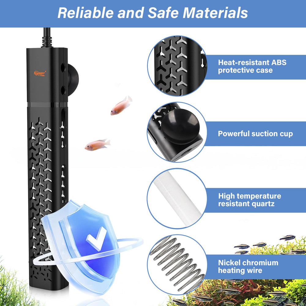 Hygger 300W heater with alarm signals temperature safety during use.