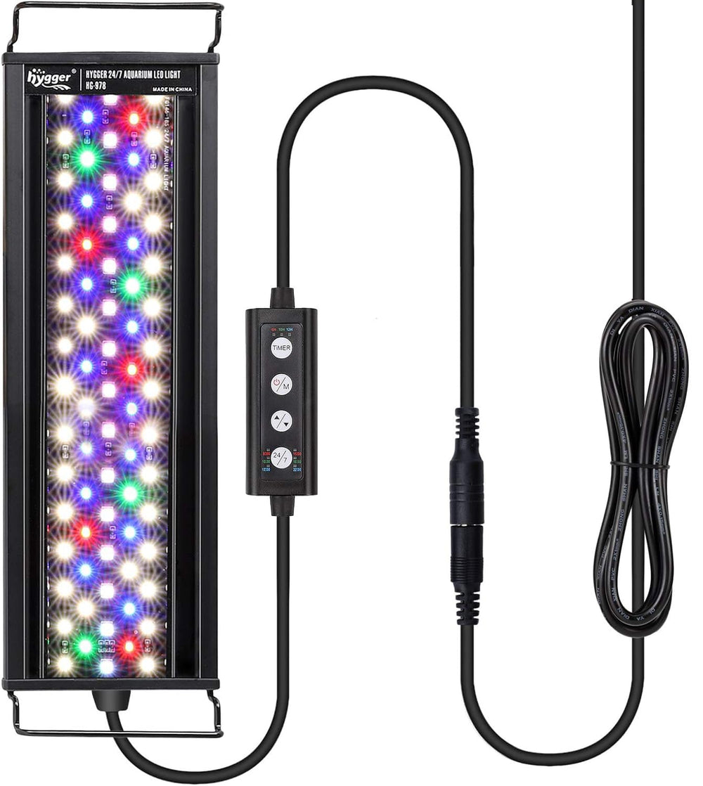 Hygger 36W LED sunrise over a lush planted tank for gentle growth