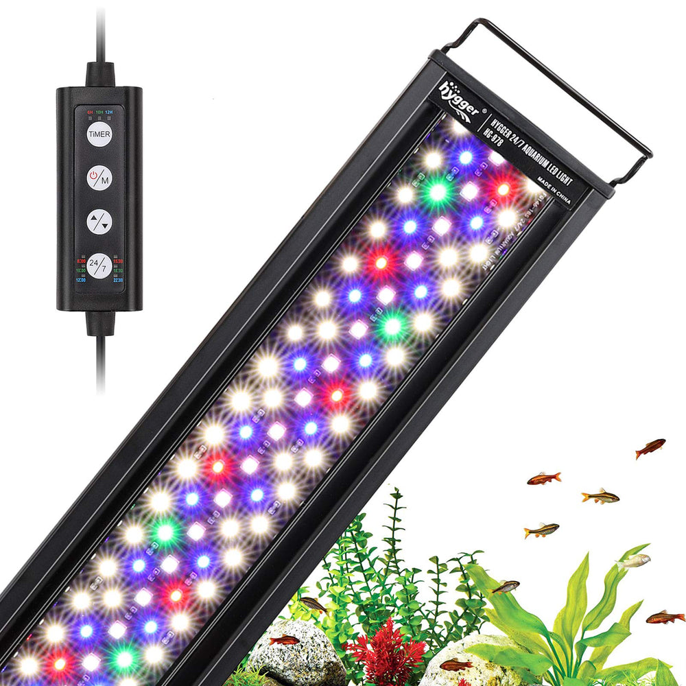 Hygger 42W 24/7 sunrise gradient lighting for planted tanks.