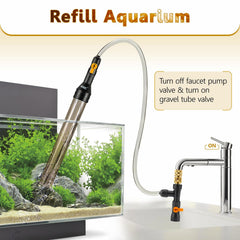 hygger 49ft vinyl hose provides reach for larger tanks.