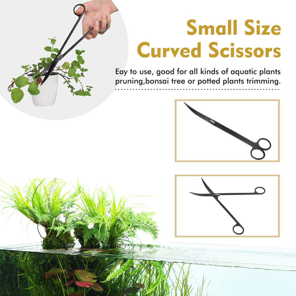 Hygger curved tweezers for delicate planting and adjustments.