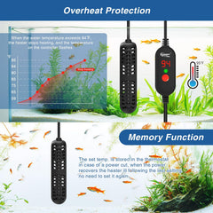 Hygger 50W heater submerged installation inside tank for even warmth