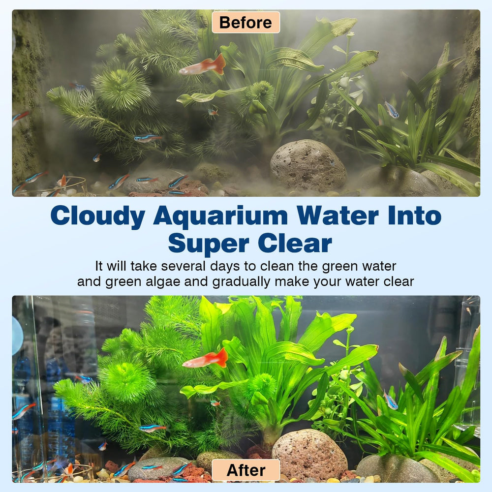 Hygger 7W UV light in a filter chamber boosts internal algae cleaning.
