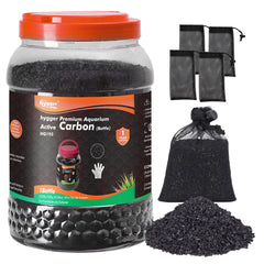 Hygger activated carbon powder bag enhances aquarium filtration and clarity.