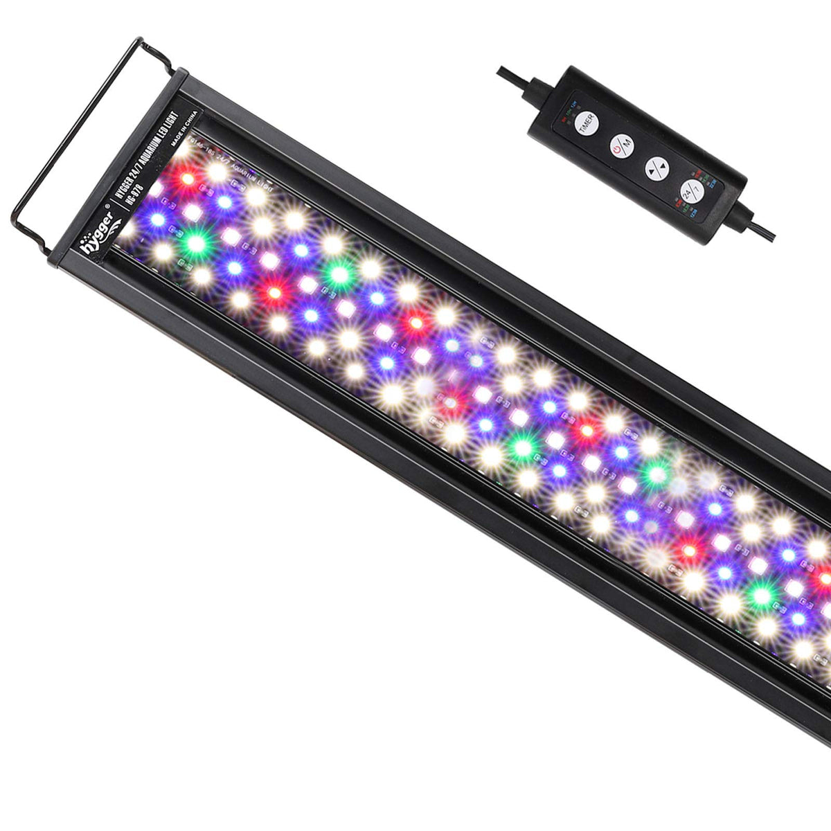 Hygger Advanced LED Aquarium Light in sunrise mode energizing morning viewing