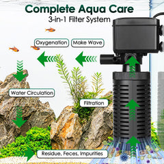 Hygger aeration output controls via air hose for customizable bubbles.