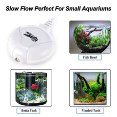 Hygger air pump includes power adapter and tubing for quick setup.
