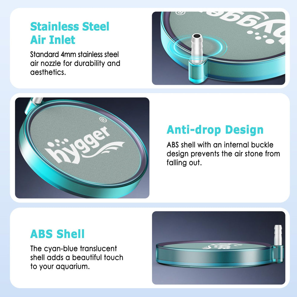 Durable corundum air stone resists corrosion in freshwater and saltwater tanks.
