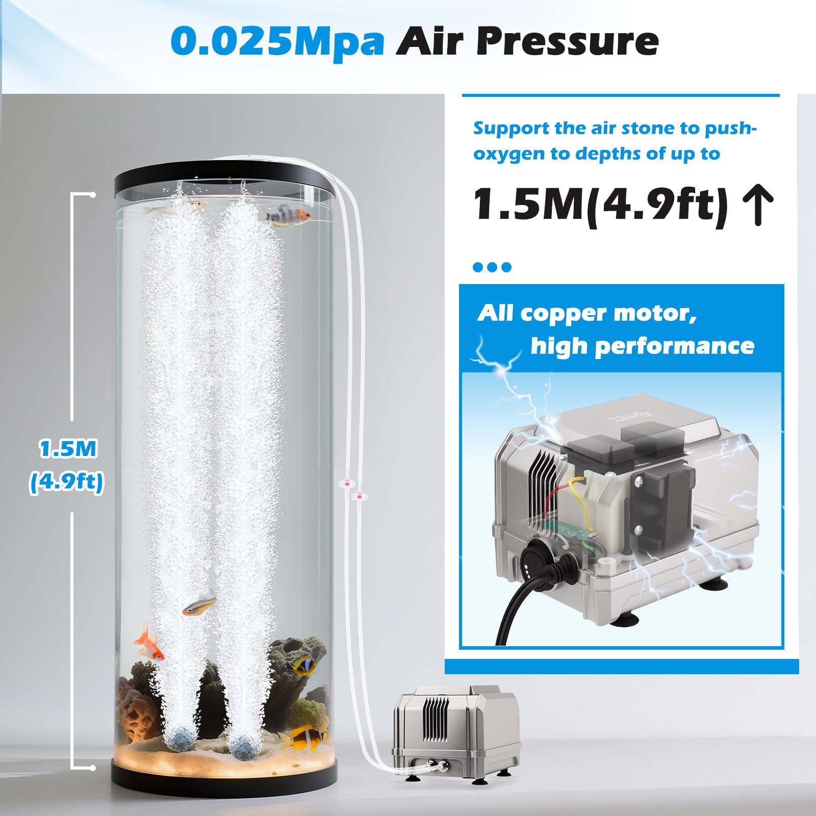 Hygger air stone kit with two stones for even bubble distribution.