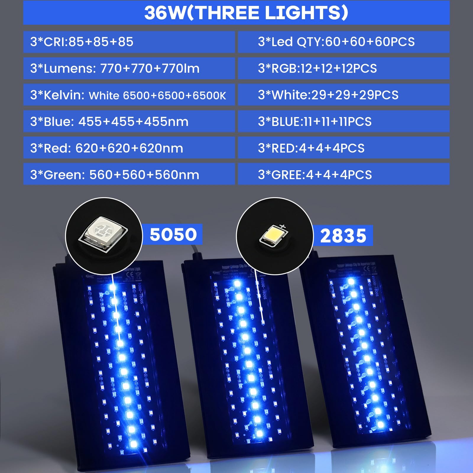 Hygger aluminum body highlights durable heat dissipation
