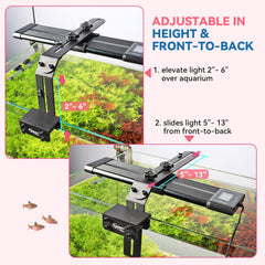 Hygger aluminum mount is corrosion-resistant with a black frosted coating for humid aquatic environments.
