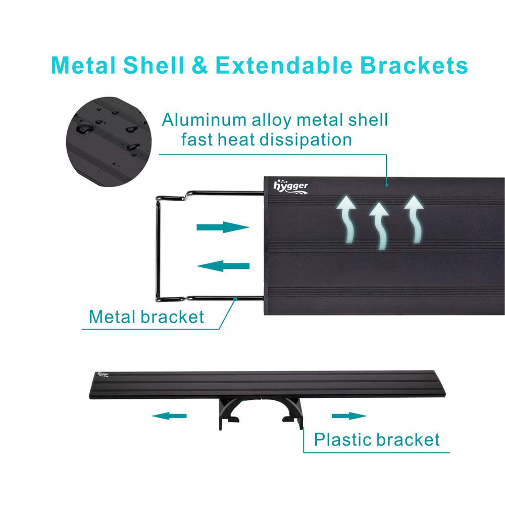 Hygger aluminum shell provides durable heat dissipation