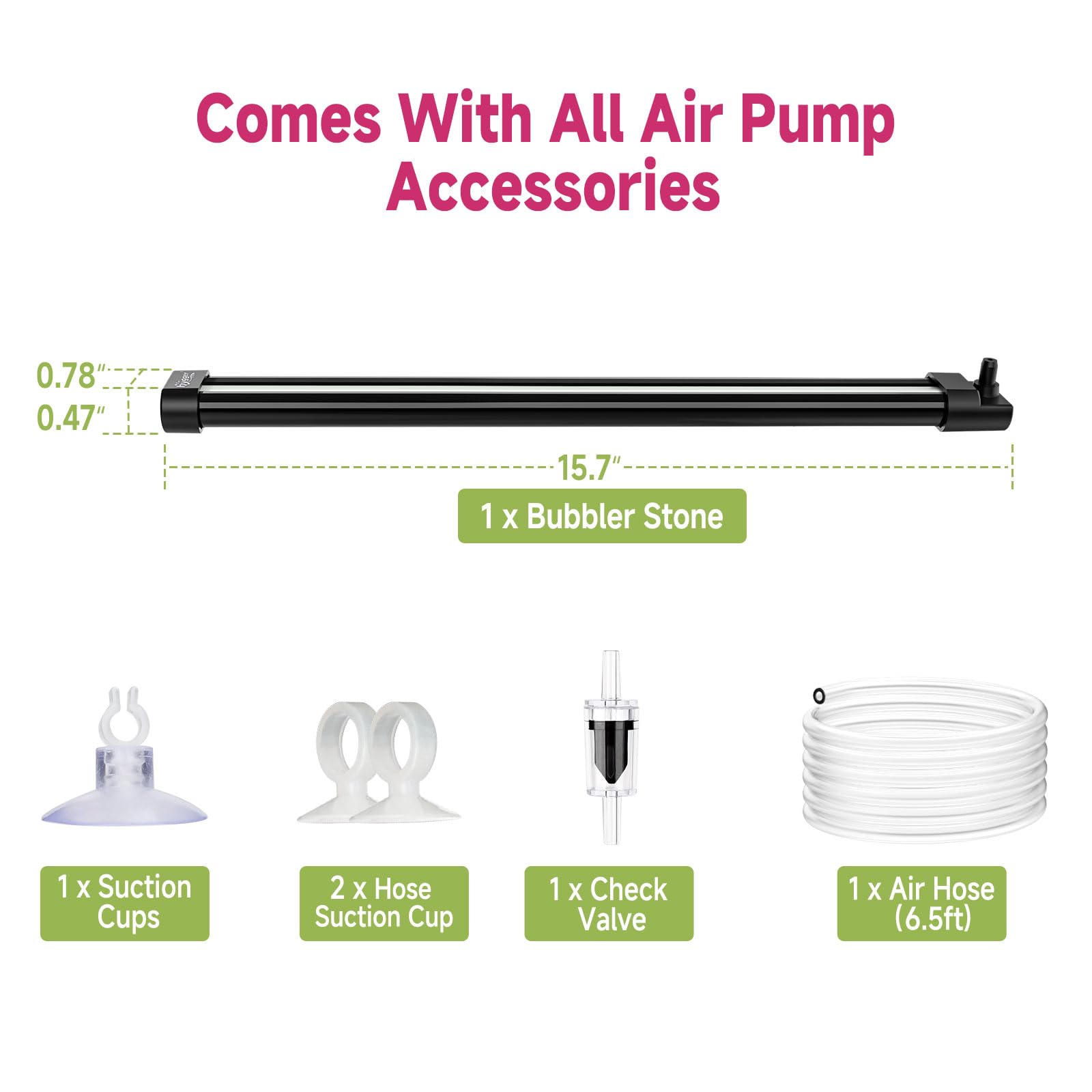 Hygger 15.7-inch Bubble Bar used in freshwater and saltwater setups.