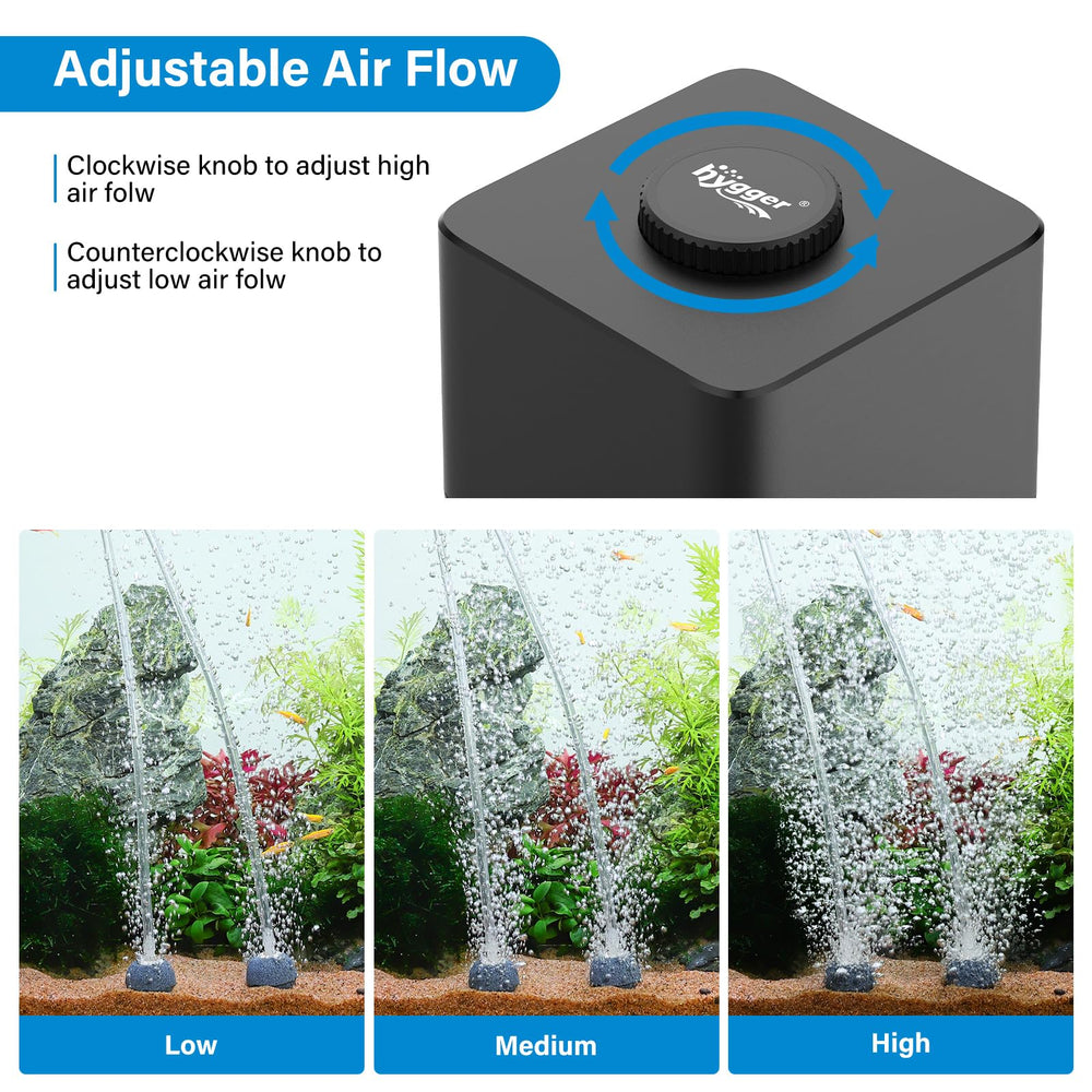 hygger adjustable airflow allows precise control for different aquatic setups