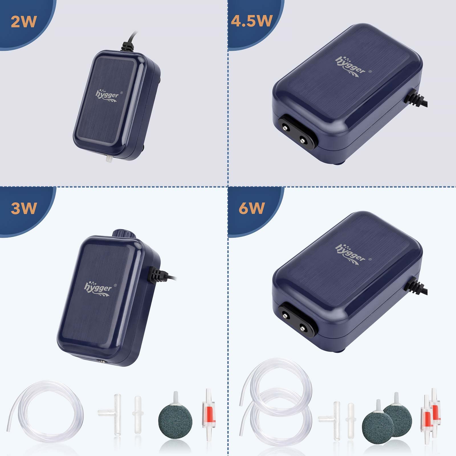 hygger air pump compact design fits small tanks without crowding
