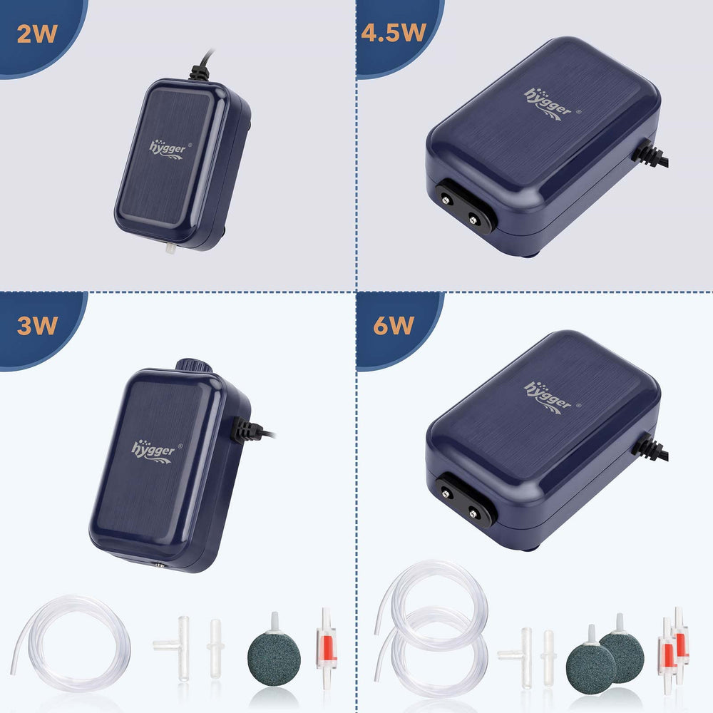 hygger air pump compact design fits small tanks without crowding