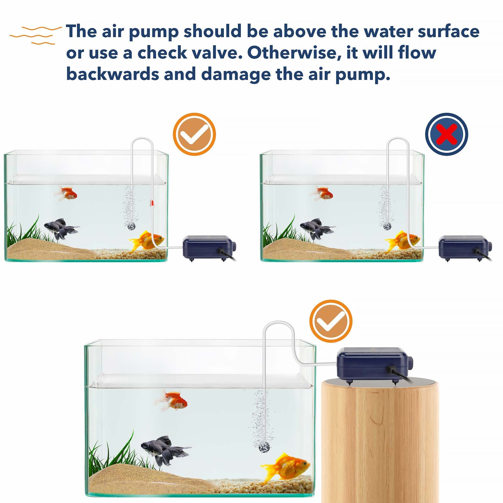 hygger aquarium air pump kit includes hose and air stone for immediate use