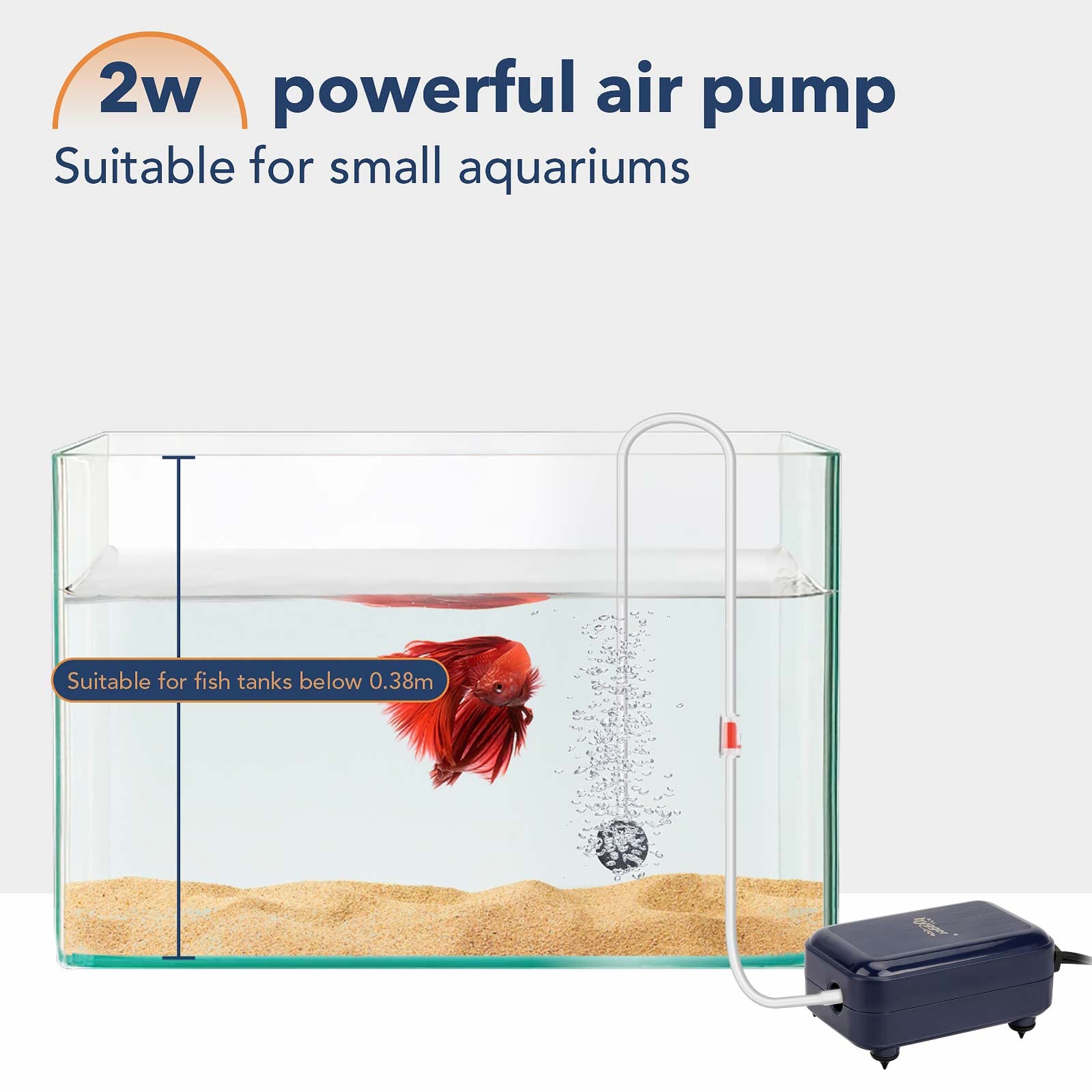 hygger air pump raised rubber feet minimize noise transfer
